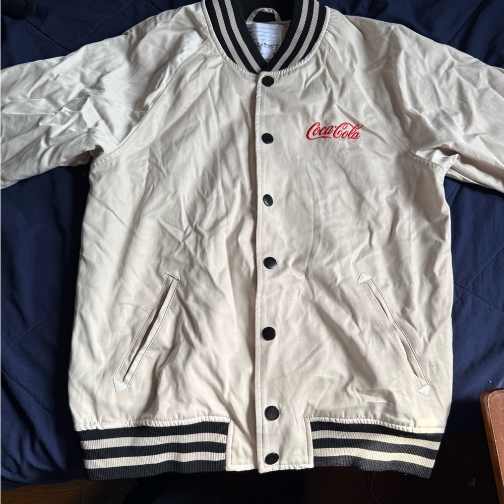 Coca Cola Men's Beige Bomber Jacket